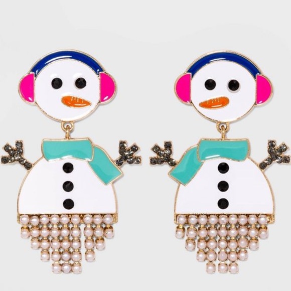 BaubleBar Jewelry - BaubleBar Snowman Drop Earrings - White